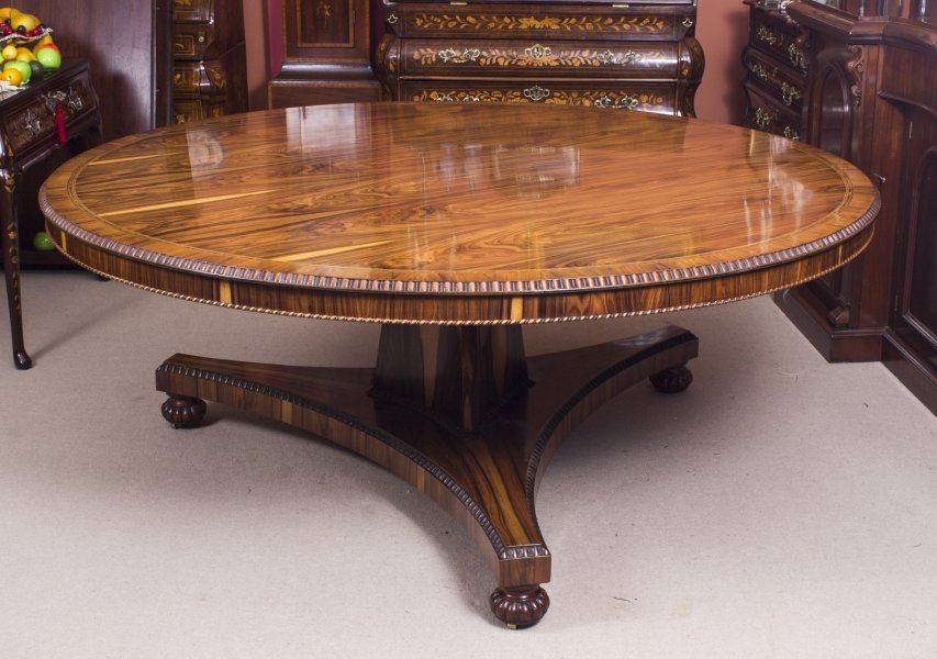 Antique 6ft diameter William IV Revival Black Walnut Dining Table | Ref. no. 08312 | Regent Antiques