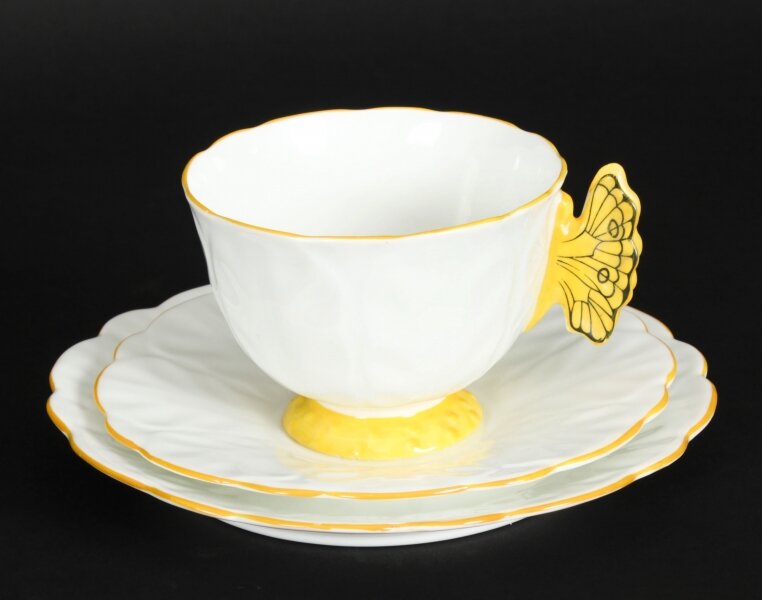 Antique Art Deco  Aynsley Bone China  Butterfly Trio  C1920 | Ref. no. 08318b | Regent Antiques