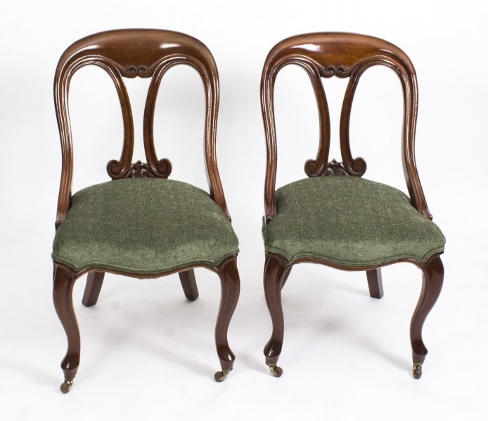 Antique Pair Victorian Mahogany Fiddle Back Side Chairs  c.1850 | Ref. no. 08327a | Regent Antiques