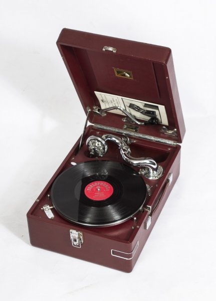 Antique Rare Red Harrods HMV Portable Gramophone Mod 102 1935 | Ref. no. 08339 | Regent Antiques