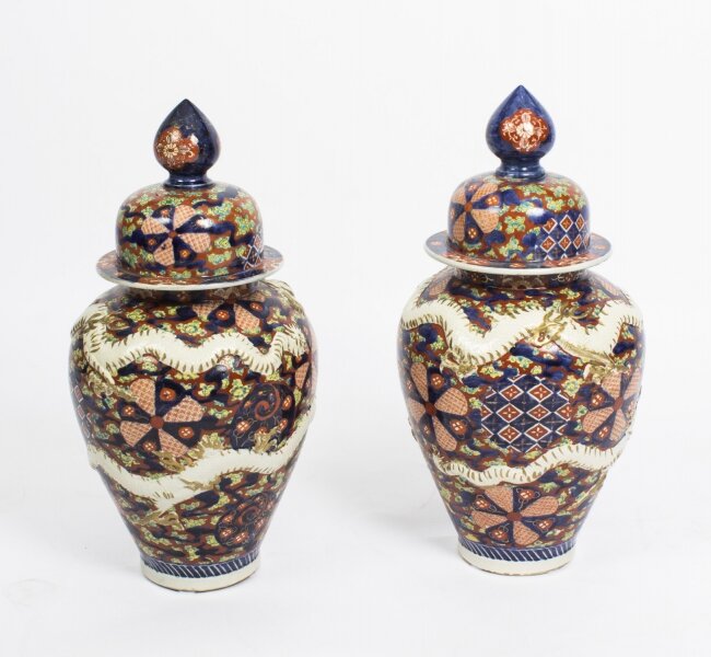 Antique Large Pair Japanese Imari Dragon Porcelain Vases  19th C | Ref. no. 08369 | Regent Antiques