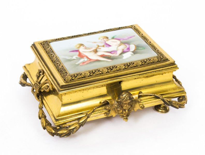 Antique French Ormolu & Painted Porcelain Casket C1870 | Ref. no. 08371 | Regent Antiques