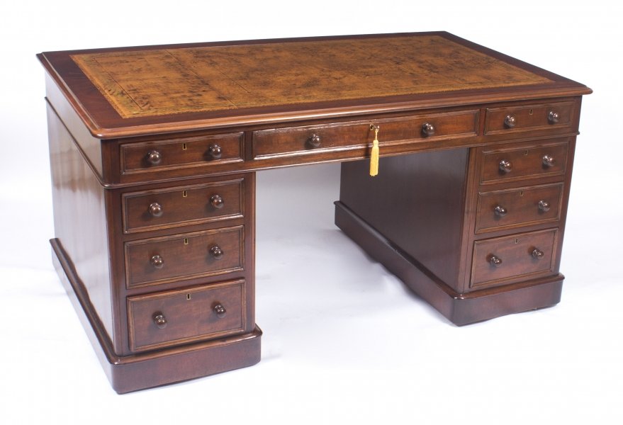 Antique Victorian Pedestal Desk | Antique Pedestal Desk | Ref. no. 08384 | Regent Antiques