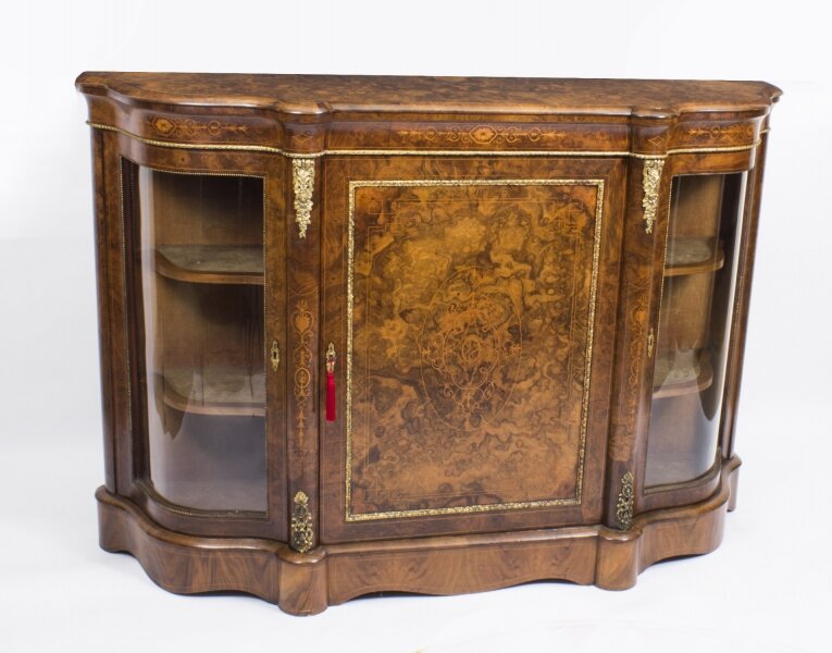 Antique Victorian Burr Walnut Inlaid Ormolu Mounted Credenza c.1860 | Ref. no. 08396 | Regent Antiques