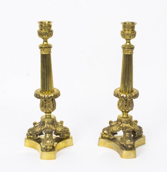 Antique  Pair of Louis XIV Style Gilt-Bronze Candlesticks C1840 | Ref. no. 08411 | Regent Antiques