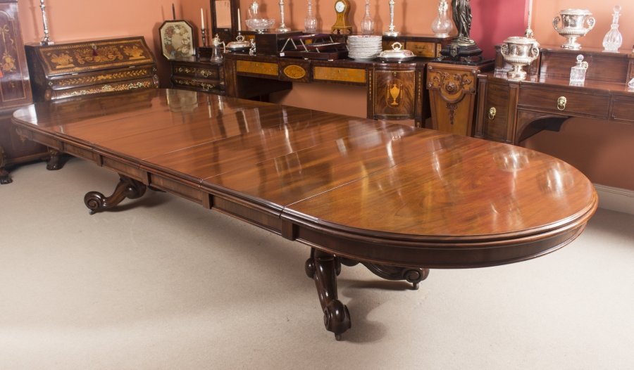 Antique Victorian 14 ft Mahogany Twin Base Extending Dining Table 19th C | Ref. no. 08427 | Regent Antiques