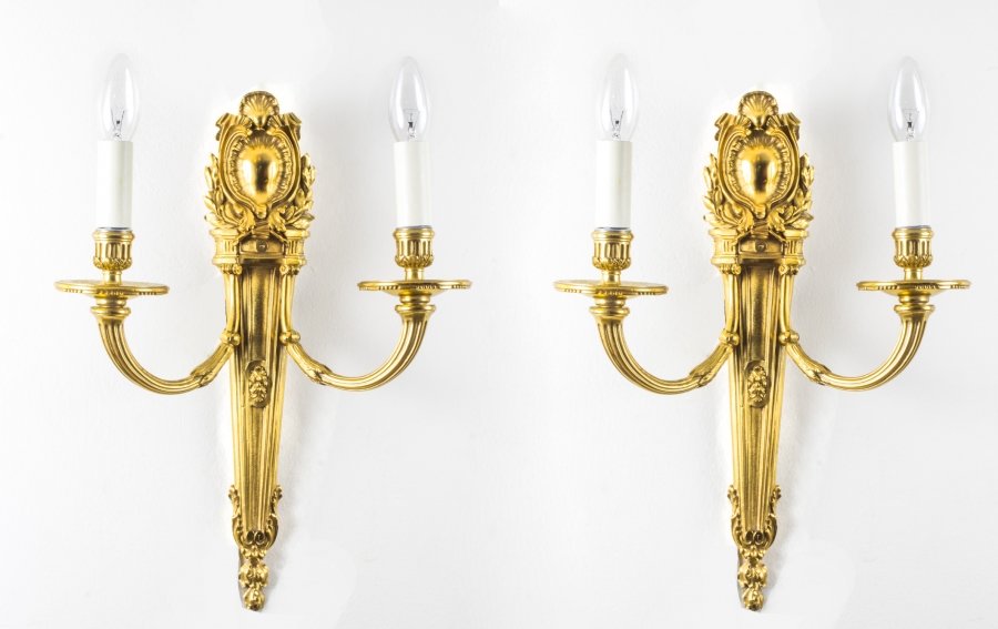 Antique  Pair Sheraton Style Twin Branch Wall Lights 19th C | Ref. no. 08432 | Regent Antiques