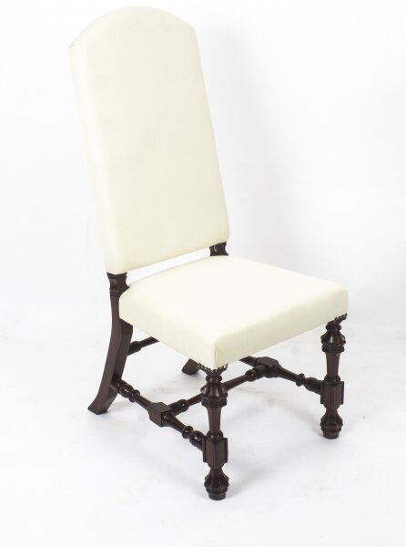 Carolean Style Upholstered High  Back Dining chair | Ref. no. 08437d | Regent Antiques