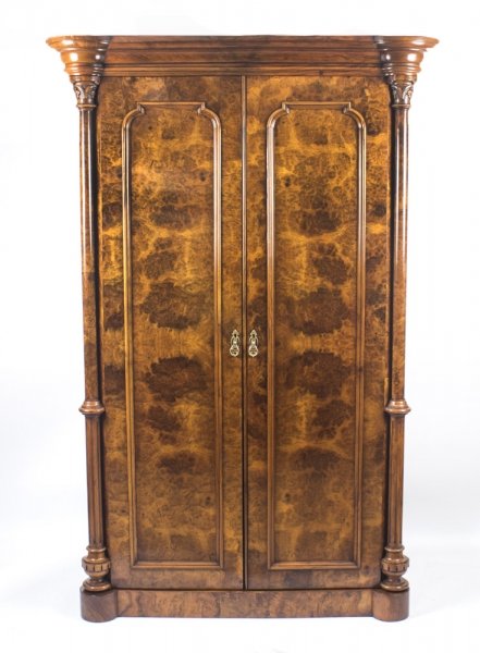 Antique Victorian Burr Walnut Wardrobe  C1870 | Ref. no. 08478a | Regent Antiques