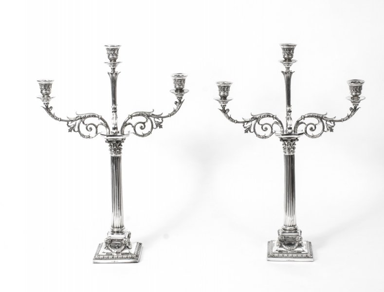 silver plated Victorian candelabra |antique silver candelabra | Ref. no. 08517 | Regent Antiques