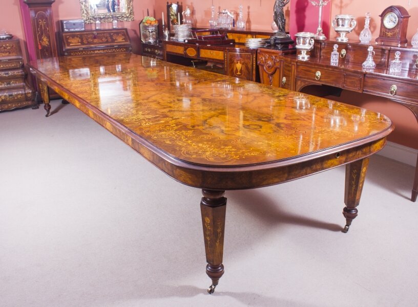 17ft Marquetry Walnut Bespoke Dining Table | Regent Antiques | Ref. no. 08529 | Ref. no. 08529 | Regent Antiques