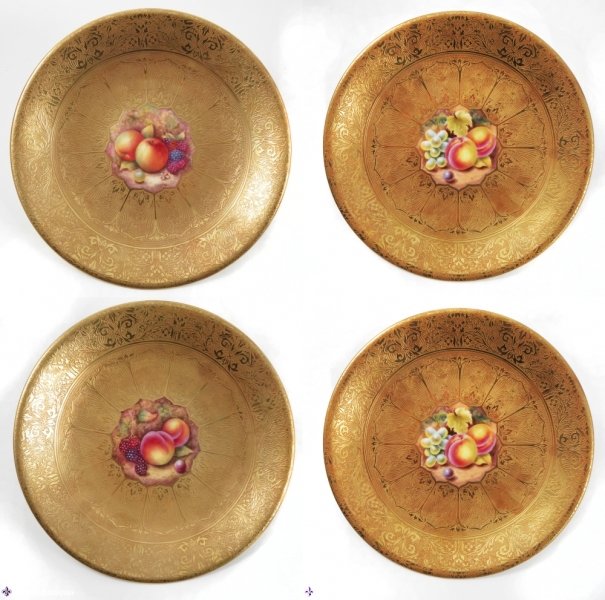 Antique Set of 4 Royal Worcester Acid Gilt plates Mid 20th c | Ref. no. 08556 | Regent Antiques