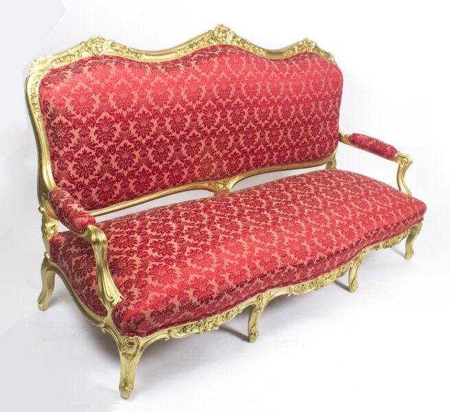 Antique French Giltwood Canape\' Settee Sofa from Humewood Castle c1870 | Ref. no. 08565 | Regent Antiques