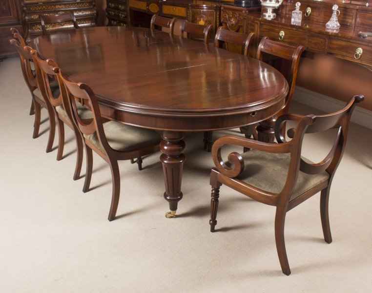 Antique  Extending Dining Table C1870 & 10 Swag Back Dining Chairs | Ref. no. 08592b | Regent Antiques