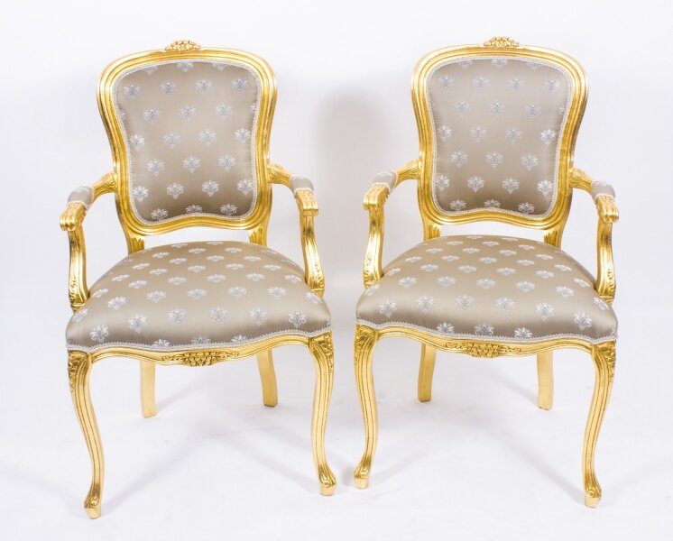 Superb Bespoke Pair French Louis Revival Giltwood Armchairs | Ref. no. 08597a | Regent Antiques