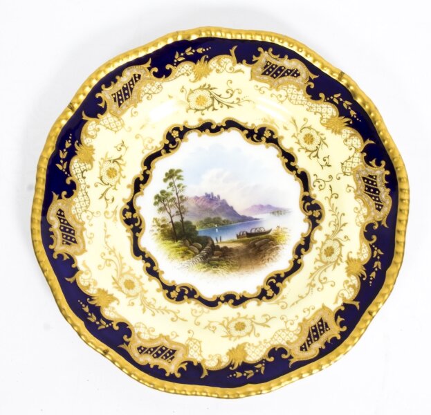 Antique Coalport Porcelain Plate Lake Menteith  1891 Kilchurn Castle | Ref. no. 08603x | Regent Antiques