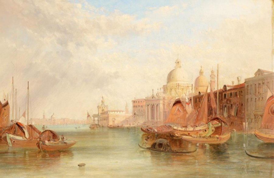 Antique Oil Painting Santa Maria Della Salute Venice Alfred Pollentine | Ref. no. 08609 | Regent Antiques