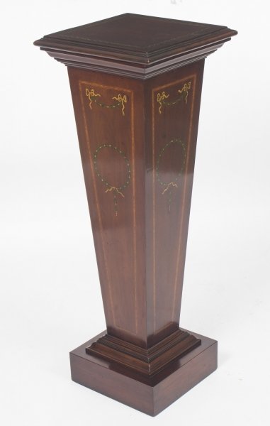 Antique Edwardian Inlaid & Painted  Mahogany Pedestal Stand c.1870 | Ref. no. 08617 | Regent Antiques