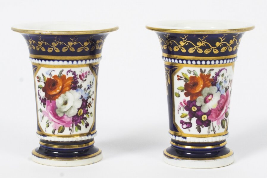 Antique Pair Royal Blue Regency English Spill vases early 19th C | Ref. no. 08620 | Regent Antiques