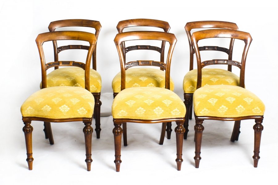Antique Set of 6 Victorian Walnut Dining Chairs c1850 | Ref. no. 08629 | Regent Antiques