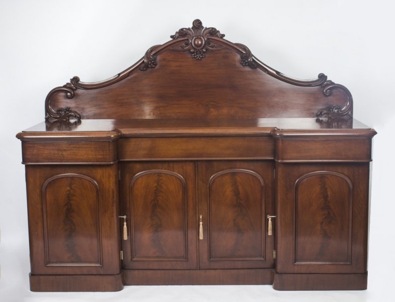 Antique Victorian Flame Mahogany Sideboard Chiffonier C1870 | Ref. no. 08634 | Regent Antiques