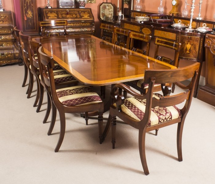 Vintage Dining Table by William Tillman, Harrods & 10 Chairs | Ref. no. 08637a | Regent Antiques