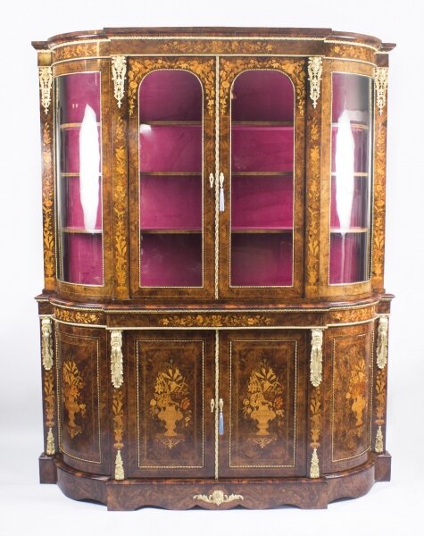 Antique Victorian Ormolu Mounted Burr Walnut Floral Marquetry Cabinet 19thC | Ref. no. 08645 | Regent Antiques