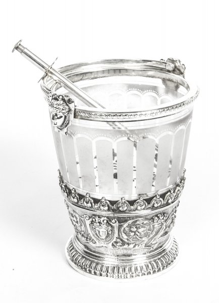 Antique Victorian Silver Plate & Crystal Ice Pail Bucket C1880 | Ref. no. 08665 | Regent Antiques