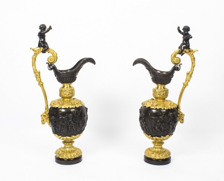 Antique Large 76cm Pair of French Gilt Bronze Ewers c.1840 | Ref. no. 08685 | Regent Antiques