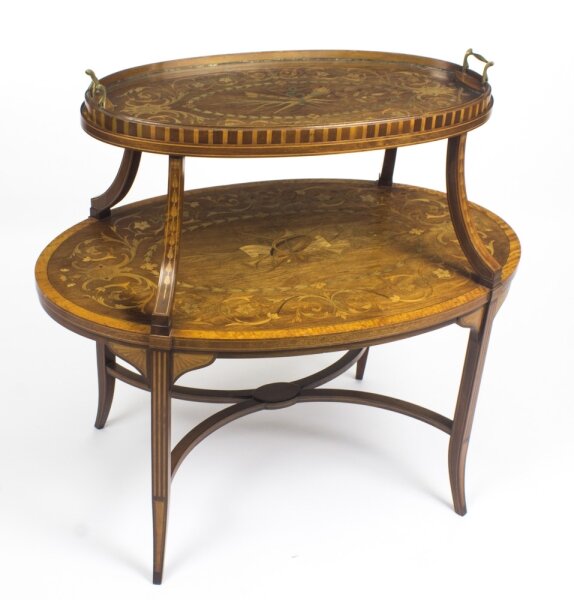 Antique English Mahogany & Satin Wood Etagere Tray Table  19th C | Ref. no. 08701x | Regent Antiques