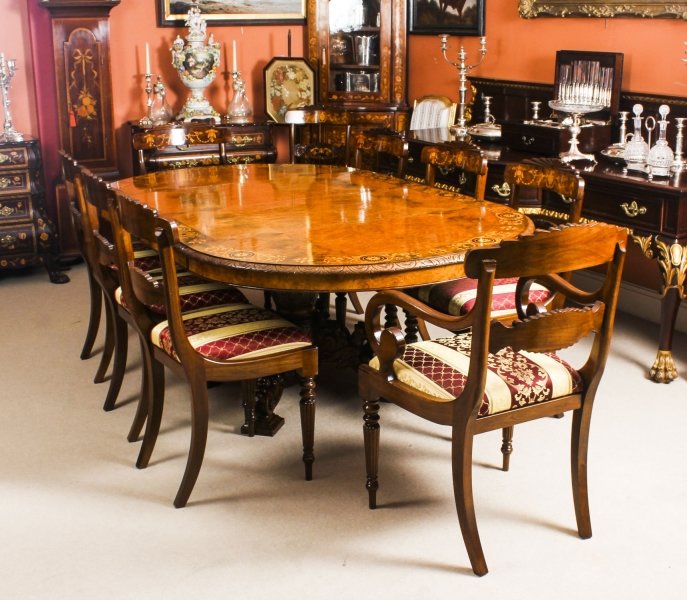 Antique Pollard Oak Victorian Dining Table 19th C & 8 Bespoke Chairs | Ref. no. 08729a | Regent Antiques