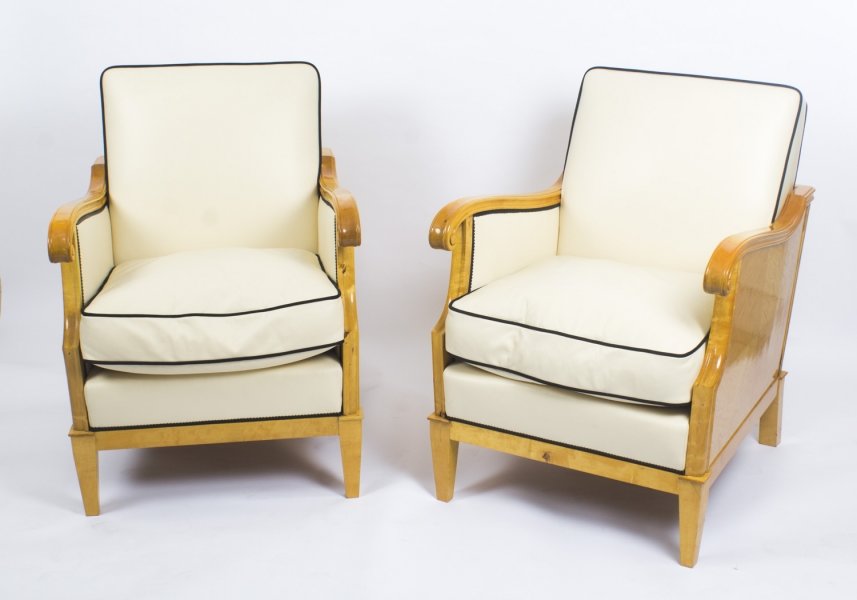 Antique Pair Swedish Biedermeier Revival Birchwood Armchairs C1900 | Ref. no. 08741 | Regent Antiques