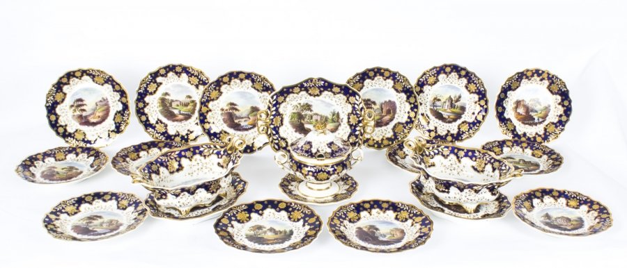 Antique English 20 Piece Porcelain Dessert Service  19th C | Ref. no. 08746 | Regent Antiques
