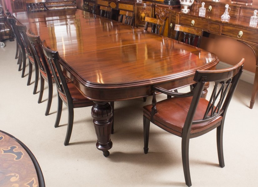 Antique D end Mahogany Dining Table  & 12 chairs by Edwards & Roberts | Ref. no. 08759b | Regent Antiques