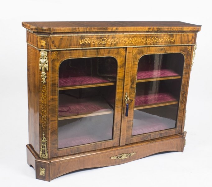 Antique Victorian Burr Walnut & MarquetryPier Cabinet Credenza 19th C | Ref. no. 08819 | Regent Antiques