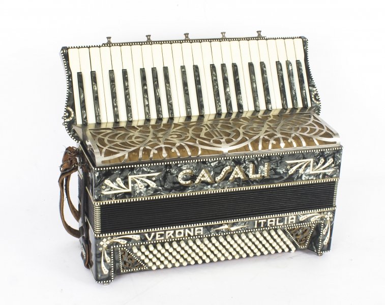Vintage Italian Casali Italia piano accordion, with grey mother of pearl | Ref. no. 08826 | Regent Antiques
