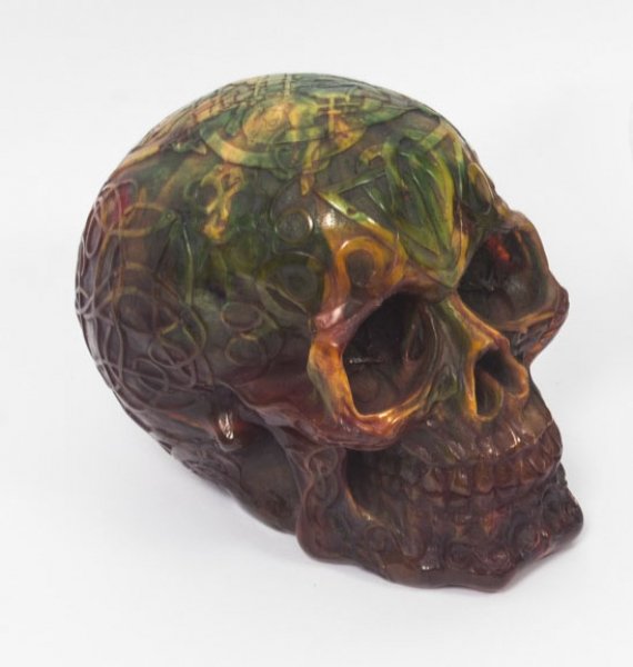 Lifelike Multi Coloured Cast Skull | Ref. no. 08870b | Regent Antiques