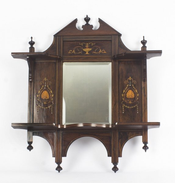 Antique Mahogany Inlaid Marquetry Mirror c.1900 - 73x67 cm | Ref. no. 08872a | Regent Antiques