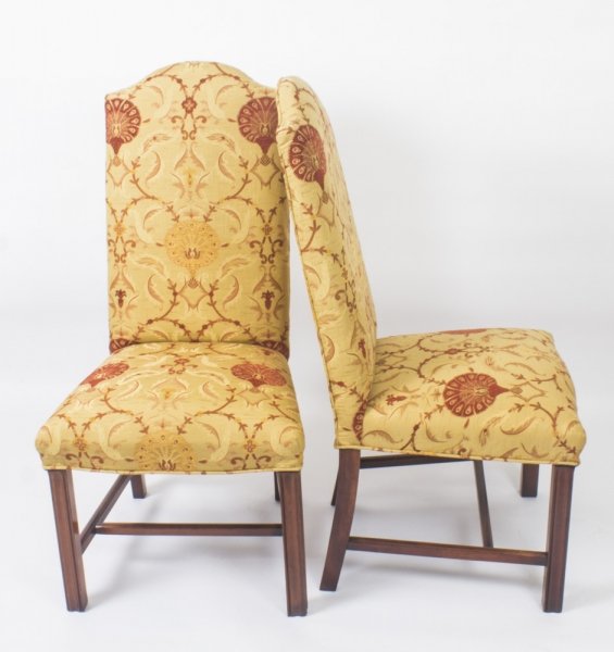 Bespoke Pair Upholstered High Back Dining Side Chairs 20th C | Ref. no. 08885a | Regent Antiques