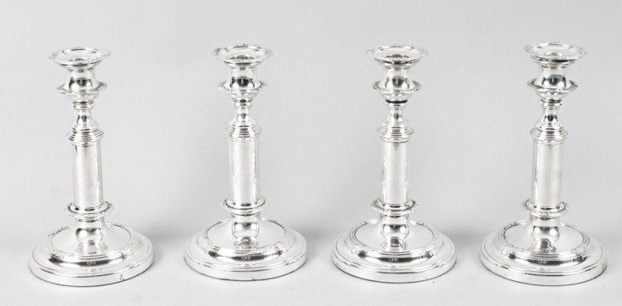 antique silver plated candlesticks | Ref. no. 08886 | Regent Antiques
