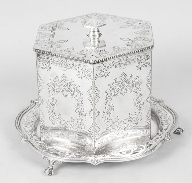 Antique Victorian silver plated biscuit box | Ref. no. 08887 | Regent Antiques