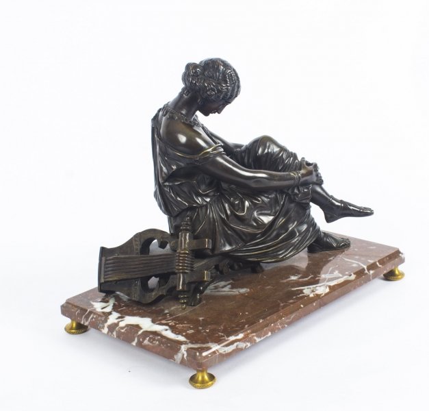 French  Bronze Sculpture of a the Seated Poet Sappho by J. Pradier, c1830 | Ref. no. 08970 | Regent Antiques
