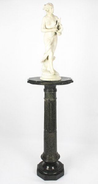 Antique Italian  Marble Sculpture of Terpsichore T Dini on Pedestal 19th C | Ref. no. 09004a | Regent Antiques