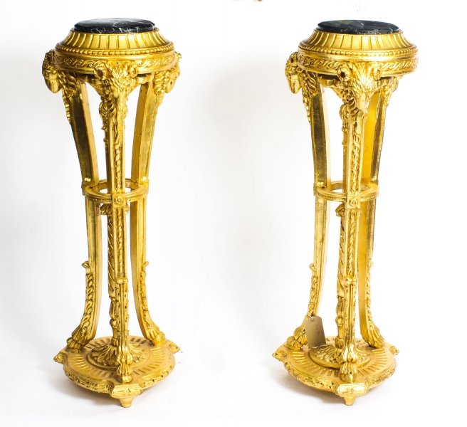 Antique Pair Giltwood Pedestals Torcheres  early 20th C | Ref. no. 09014 | Regent Antiques