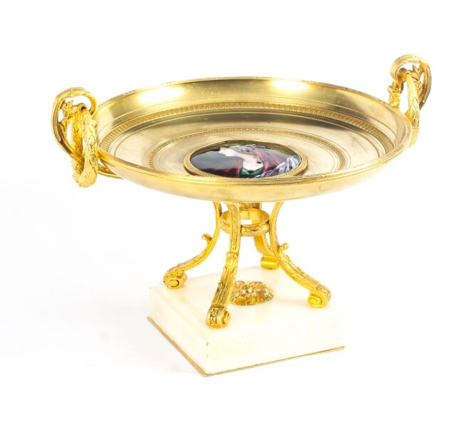 Antique French Ormolu Tazza with Limoges Enamel Plaque 19th C | Ref. no. 09026 | Regent Antiques