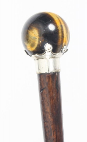 Antique Walking Stick Cane with Tiger\'s Eye Late 19th c | Ref. no. 09055 | Regent Antiques