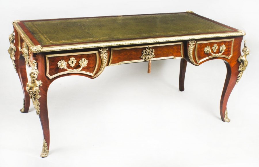 antique parquetry desk | mahogany bureau plat | Ref. no. 09079 | Regent Antiques