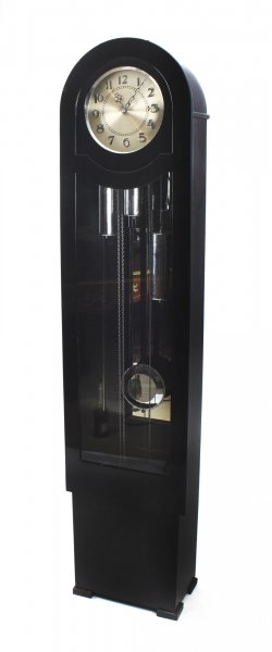 Antique Art Deco Black Lacquer Chiming Longcase Clock c.1935 | Ref. no. 09086 | Regent Antiques