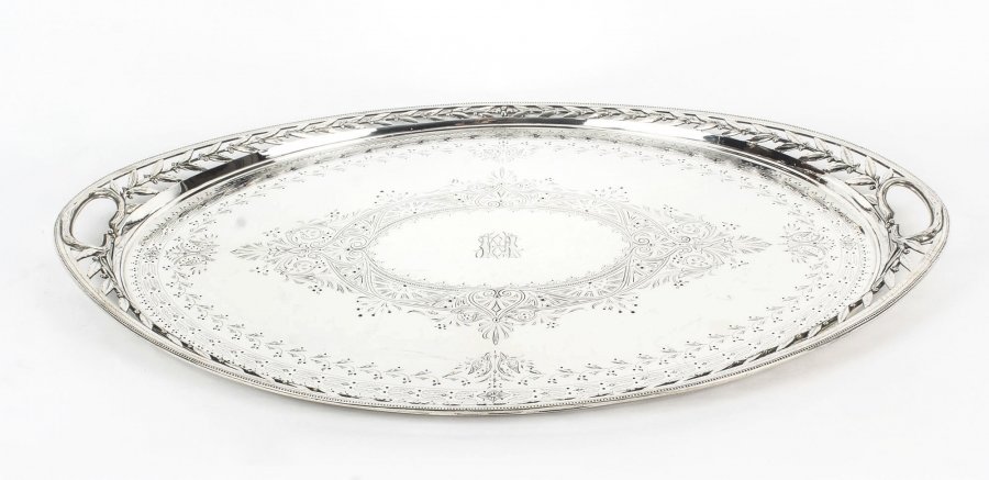 Antique Victorian Oval Silver Plated Tray by Elkington  19th C | Ref. no. 09095 | Regent Antiques