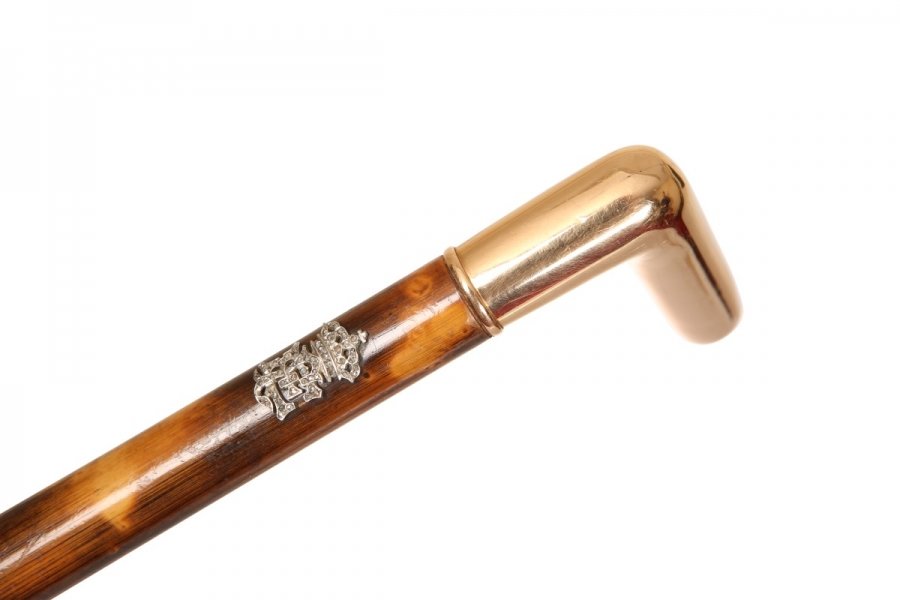 Antique Diamond Set & Gold Mounted Gentleman\'s Walking Stick 19thC | Ref. no. 09132 | Regent Antiques